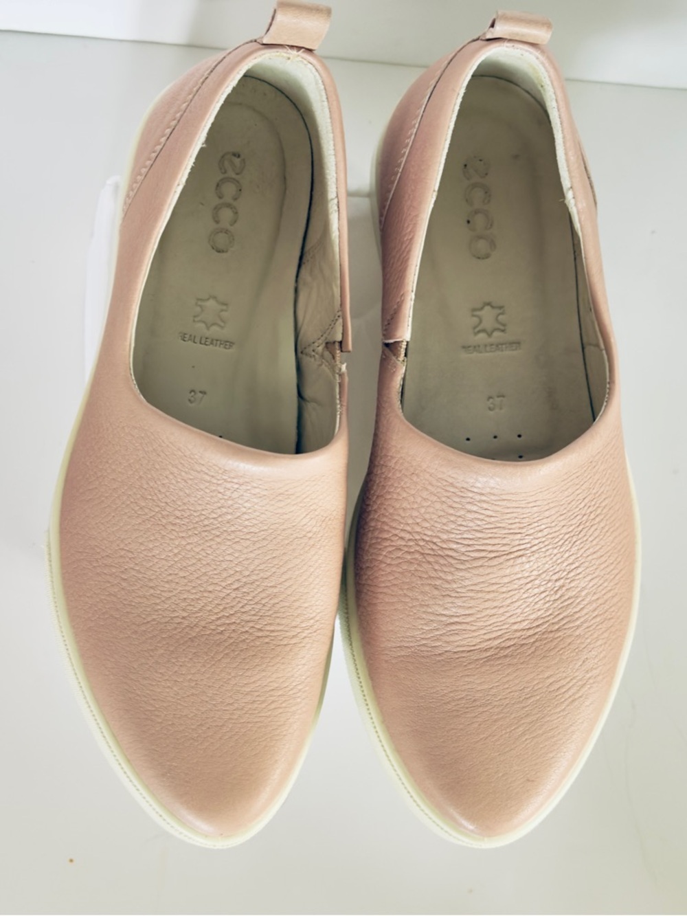 Ecco Gillian Women's Slip-On Leather Sneakers Blush Pink Sz‎ 37